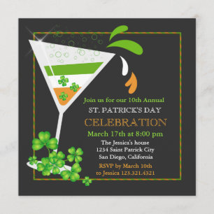 Kleeblatt-Flaggen-Cocktail-Einladung St. Patricks Einladung