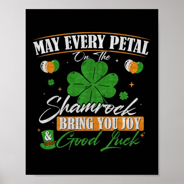 Kleeblatt Frohen St. Patrick's Day  Poster (Vorne)