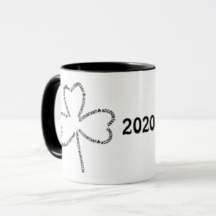Kleeblatt für den Buchhaltungstext Tasse