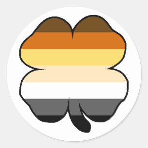 Kleeblatt "Gay Bear Pride" Runder Aufkleber