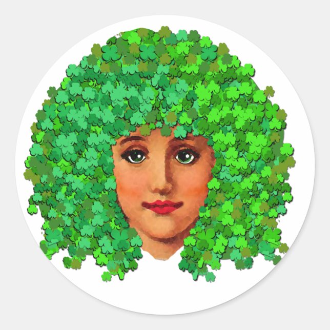Kleeblatt Girl Runder Aufkleber (Vorderseite)