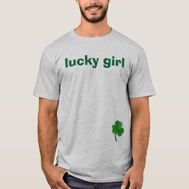 Kleeblatt, glückliches Mädchen T-Shirt (Vorderseite)