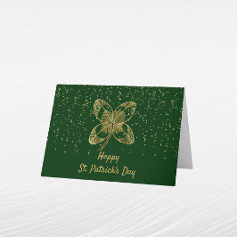 Kleeblatt Gold Confetti St Patricks Day Feiertagskarte