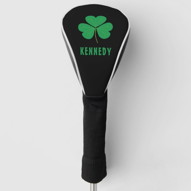 Kleeblatt Green Clover Ireland Celtic Irish Name Golf Headcover (Vorderseite)