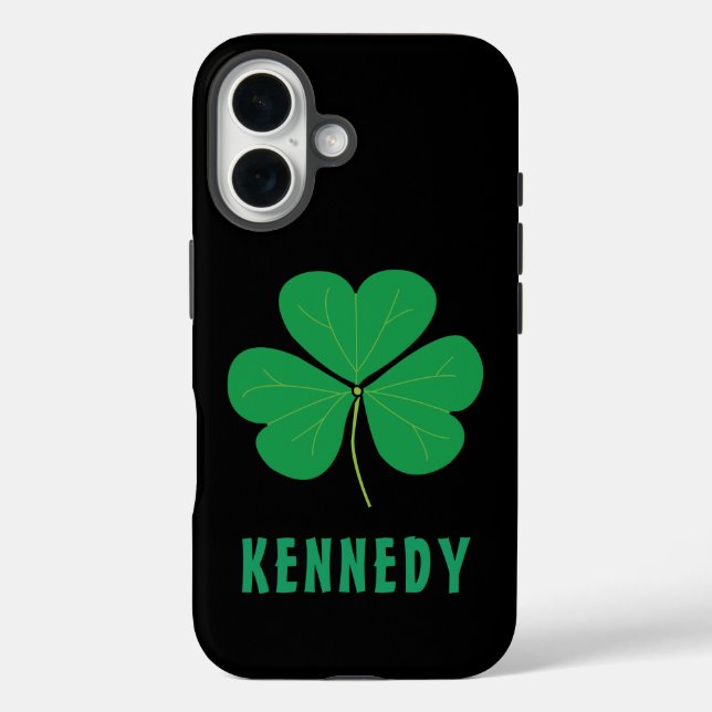 Kleeblatt Green Clover Ireland Celtic Irish Name iPhone 16 Hülle (Rückseite)