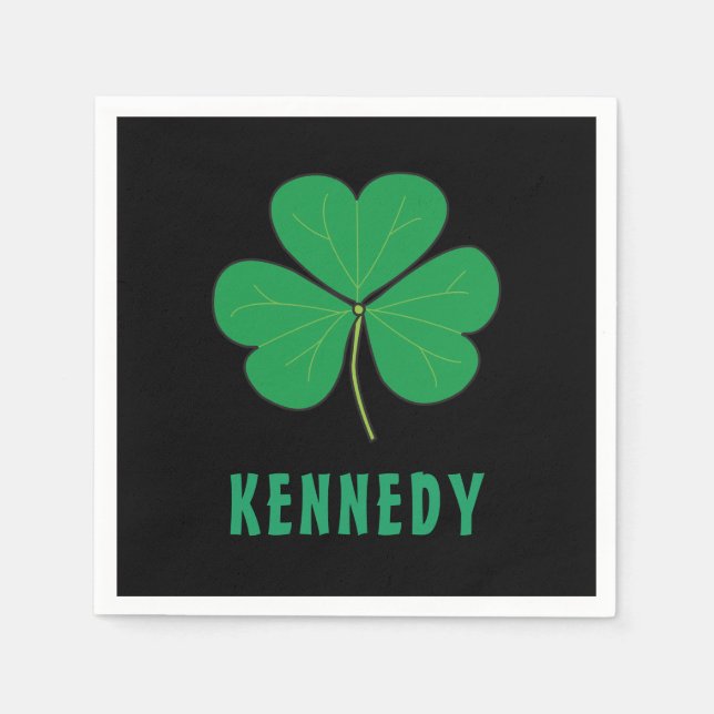 Kleeblatt Green Clover Ireland Celtic Irish Name Serviette (Vorderseite)