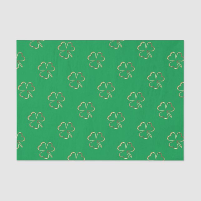 Kleeblatt Green Irish Ireland Clover Pattern Seidenpapier (Vorderseite)