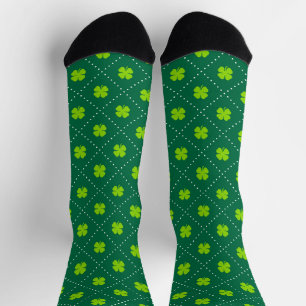Kleeblatt Green Raute Muster Socken