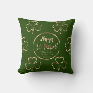 Kleeblatt Green und Gold Irish St. Patrick Kissen