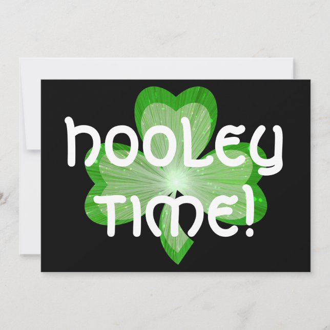 Kleeblatt groß "Hooley Time"!  Einladung (Vorderseite)