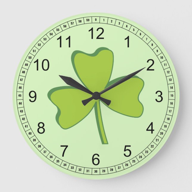 Kleeblatt Große Wanduhr (Vorderseite)