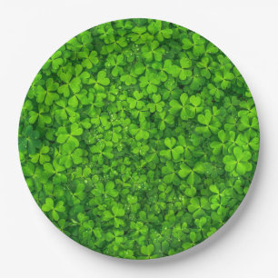 Kleeblatt grün, St. Patrick's Day, Pappteller