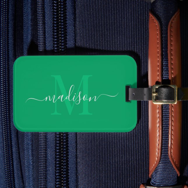 Kleeblatt Grüne Farbe Vorgabe und Name Gepäckanhänger (Vorderseite Insitu 4)