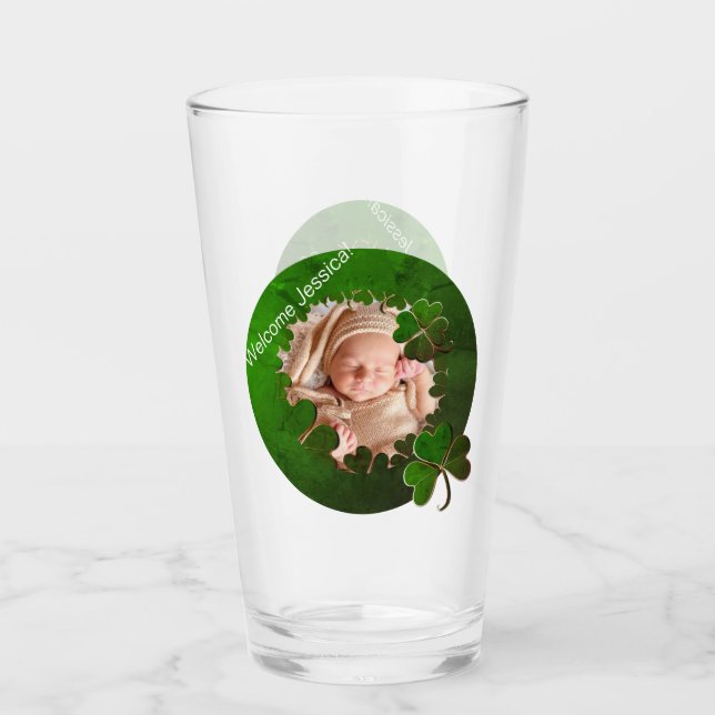 Kleeblatt Grüne Rahmen * Foto Glas (Vorderseite)