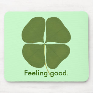 Kleeblatt, gutes Gefühl, Affirmationsmousepads Mousepad
