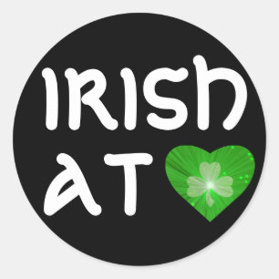 Kleeblatt Heart 'Irish at Heart' Aufkleber schwarz