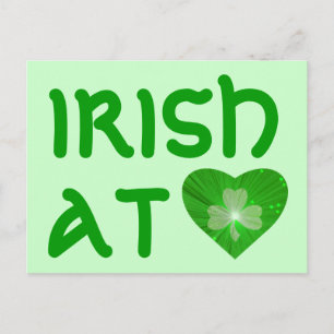 Kleeblatt Heart 'Irish at Heart' Postkarte grün