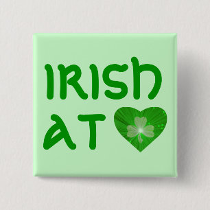 Kleeblatt Heart 'Irish at Heart' Schaltfläche grün Button