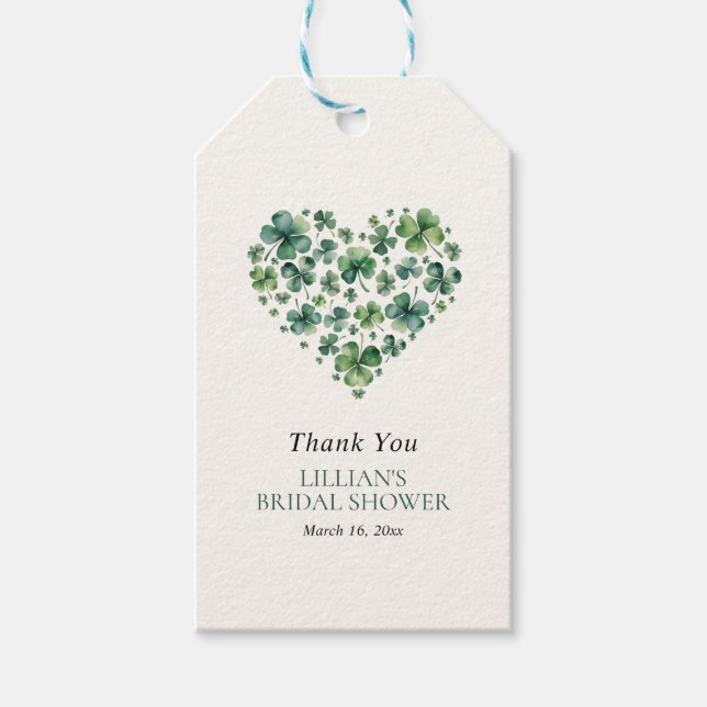 Kleeblatt Heart St Patricks Day Brautparty Geschenkanhänger (Vorderseite)
