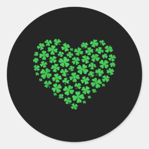 Kleeblatt Herz St. Patricks Tag Für Frauen Heilige Runder Aufkleber