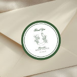 Kleeblatt-Hufeisen-Brautparty Danke schön Runder Aufkleber<br><div class="desc">Fügen Sie mit dem Shamrock Horseshoe Bridal Shower Thank You Classic Round Sticker den letzten Schliff hinzu. Mit zarten Shamrock-Details,  einem symbolischen Hufeisen und frischen grünen Tönen ergänzt dieser Dankesaufkleber Ihr irisch inspiriertes oder St. Patrick's Day- Brautdusche-Thema auf wunderschöne Weise.</div>