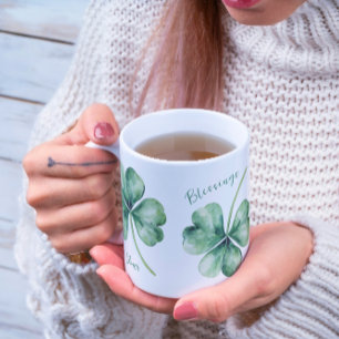 Kleeblatt in Aquarellfarben kann Ihr Segen viele s Kaffeetasse