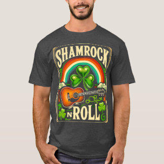 Kleeblatt in Roll Guitar St Patricks Day Men K T-Shirt