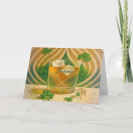 Kleeblatt Irischer Whiskey Tumbler "Sláinte!" Karte