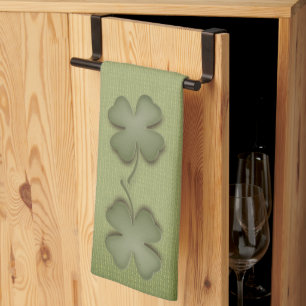 Kleeblatt-Irisches-Grün-Design Geschirrtuch