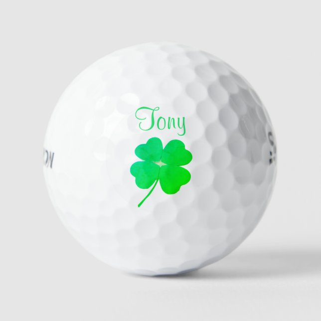 Kleeblatt Irish Green St Patricks Day Golf Balls Golfball (Vorderseite)