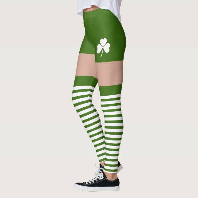 Kleeblatt Irish Green St Patricks Day Novelty Spaß Leggings (Links)