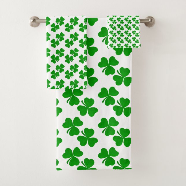 Kleeblatt Irish Spring Klee Muster Badhandtuch Set (Insitu)