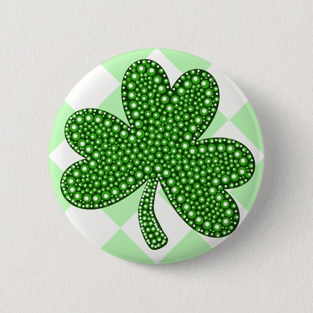 Kleeblatt-Klassiker St. Patricks Tages Button (Vorderseite)