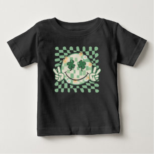 Kleeblatt-Lächeln-Gesicht Lustiger St. Patrick's D Baby T-shirt