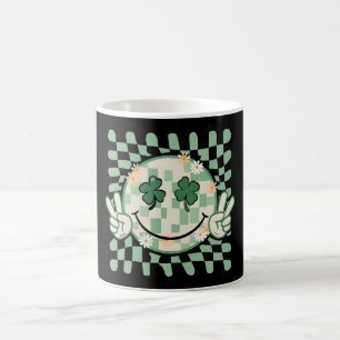Kleeblatt-Lächeln-Gesicht Lustiger St. Patrick's D Kaffeetasse