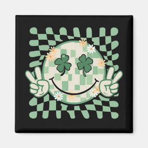 Kleeblatt-Lächeln-Gesicht Lustiger St. Patrick's D Magnet