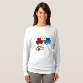Kleeblatt Langarm Oberteil T-Shirt