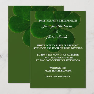 Kleeblatt Leaf Forest Green farbenfrohe trendy Wed Einladung