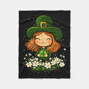 Kleeblatt Leprechaun Girls St Patricks Day L Fleecedecke