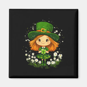 Kleeblatt Leprechaun Girls St Patricks Day L Magnet