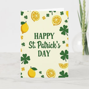 Kleeblatt-Limonen-Muster St. Patricks-Karte Karte