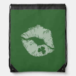 Kleeblatt Lips - Kiss Me I'm Irish Zeichn String B Turnbeutel