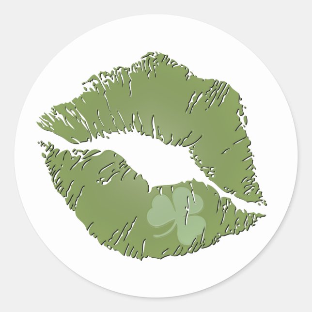 Kleeblatt Lips - Küss Me I'm Irish Stickers (Vorderseite)