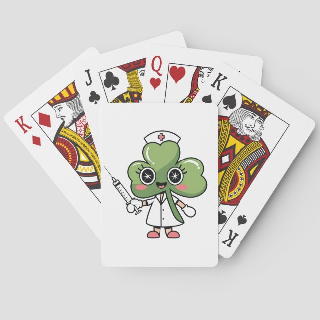 Kleeblatt Lucky Charm Nurse Kawaii Lucky Charm Spielkarten (Rückseite)
