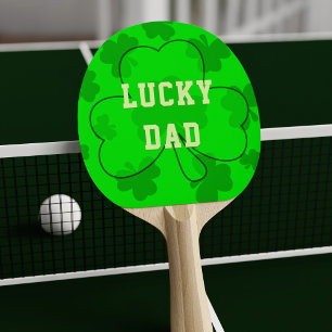 Kleeblatt Lucky Irish Clover Green Ping Pong Paddl Tischtennis Schläger
