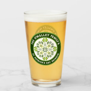 Kleeblatt Mandala St. Patrick's Day Family Party Glas