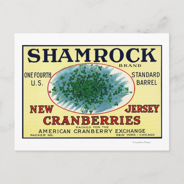 Kleeblatt-Markenbezeichnungen Cranberry Postkarte (Vorderseite)