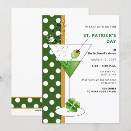 Kleeblatt martini St Patricks Day Party Einladung