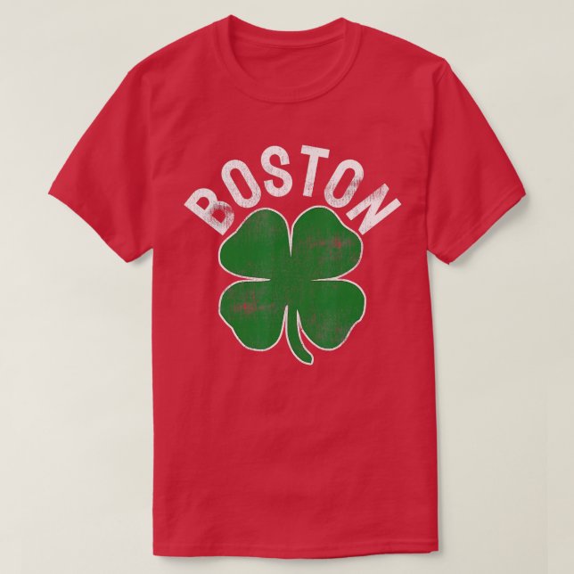 Kleeblatt Massachusetts Boston ST PATRICKS DAY Iri T-Shirt (Design vorne)