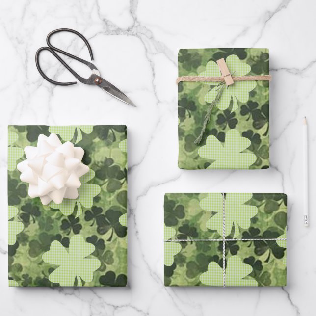 Kleeblatt Meadow 3 Geschenkpapier Set (Vorderseite)